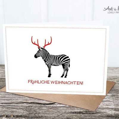 Folded card: zebra