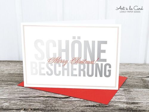 Klappkarte: Schöne Bescherung, Metallic