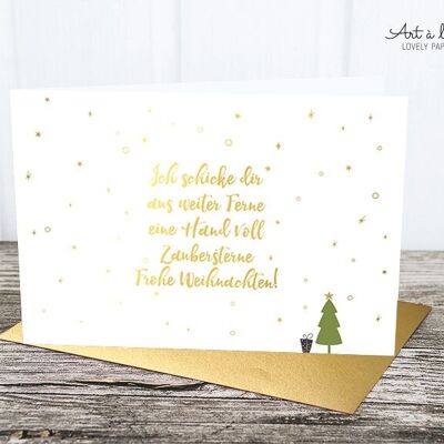 Folding card: magic stars, metallic