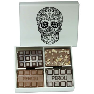 Coffret 12 chocolats TETE de MORT / HALLOWEEN