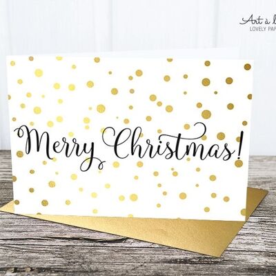 Folding card: Christmas confetti, metallic