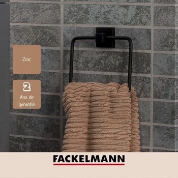Anneau porte-serviette noir mat Fackelmann New York 6