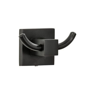 Black double hook bathroom towel rack Fackelmann New York