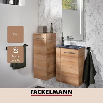 Porte serviette de salle de bain à double crochet noir Fackelmann New York 4