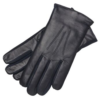 Gants en cuir bleu marine Sassari 1