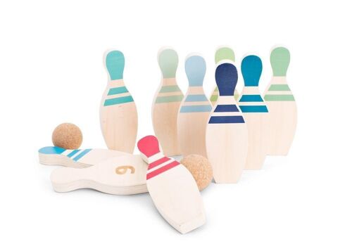 Bowling - Wooden toy - Indoor and Outdoor play - BS Toys