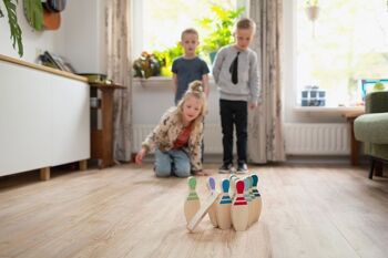 Bowling - Jouet en bois - Jeu intérieur et extérieur - BS Toys 2