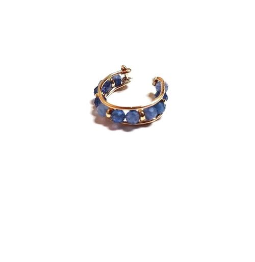 Faux piercing gold filled et Aventurine bleue