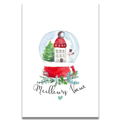 Best Wishes Christmas Ball Watercolor Card