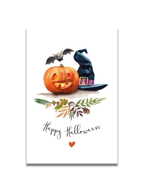 CARTE AQUARELLE HAPPY HALLOWEEN