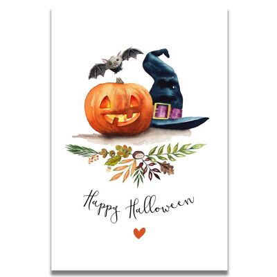 CARTE AQUARELLE HAPPY HALLOWEEN