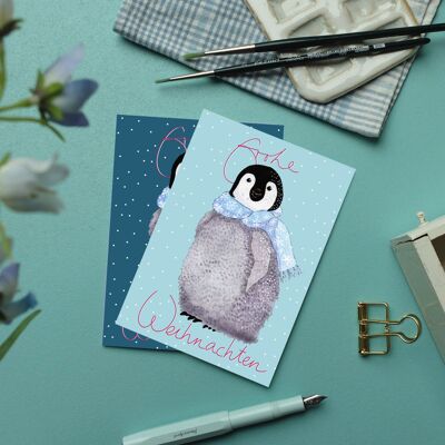 Carte postale bébé pingouin