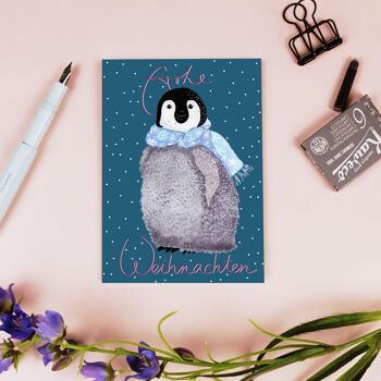Carte postale bébé pingouin 2