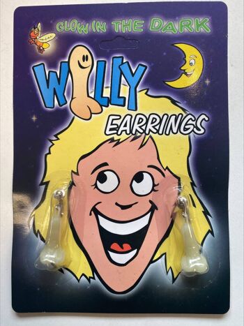 Boucles d'oreilles Willy -Glow In The Dark, Boucles d'oreilles, Willy, bijoux - Cadeaux fantaisie