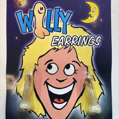 Willy Earrings -Glow In The Dark, Earrings, willy, jewellery - Novelty Gifts