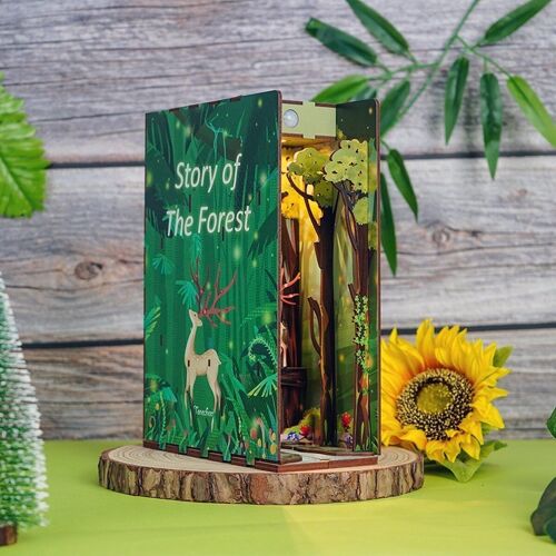 DIY Book Nook, Story of The Forest Bookend, Tone-Cheer, TQ106, 18.2 x 8 x 24.5 cm