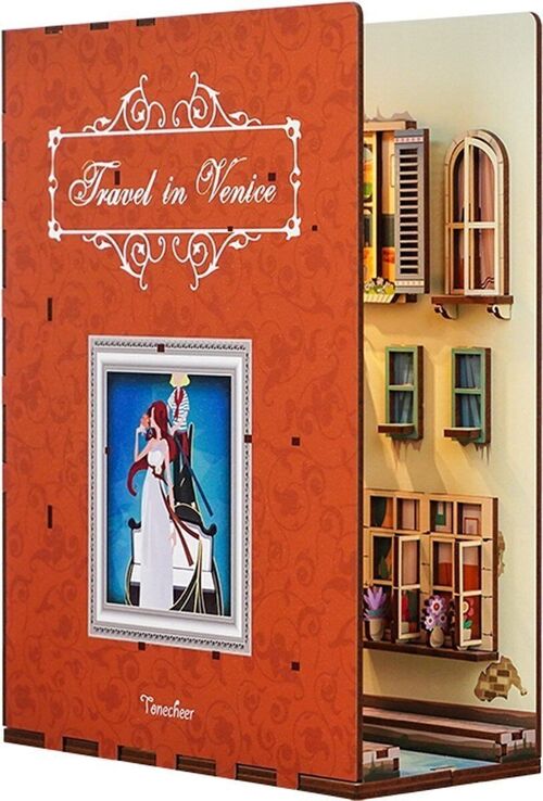 DIY Book Nook, Travel in Venice Bookend, Tone-Cheer, TQ107, 18.2 x 8 x 24.5 cm