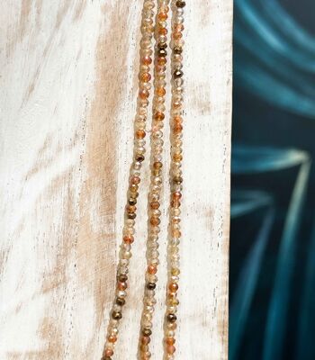 Sautoir en perles de cristal teinté - Longueur 2m50 - ORANGÉ 2