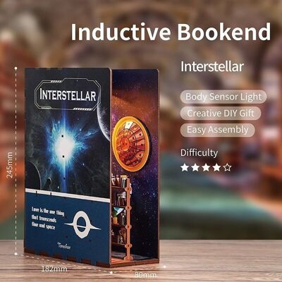 DIY Book Nook, Interstellar Buchstütze, Tone-Cheer, TQ110, 18,2 x 8 x 24,5 cm