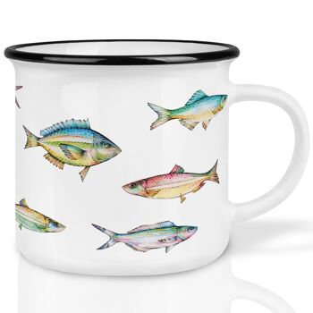 Tasse en céramique – banc de poissons colorés 1