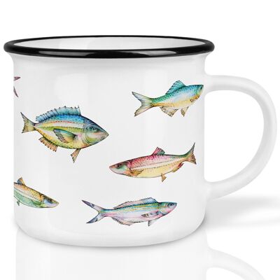 Ceramic cup – school of colorful fish