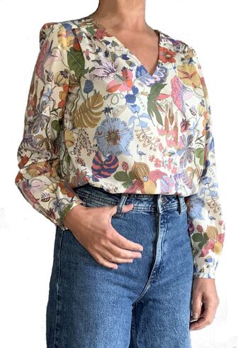 Blouse Liberty of London écrue fleurie en coton 2