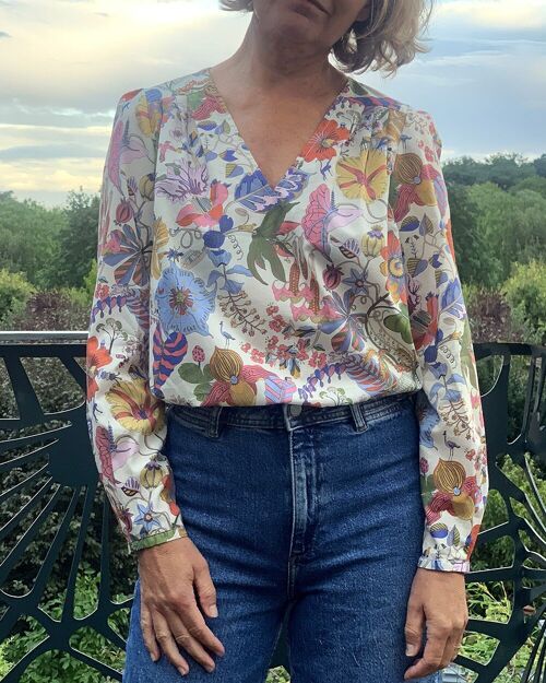 Blouse Liberty of London écrue fleurie en coton