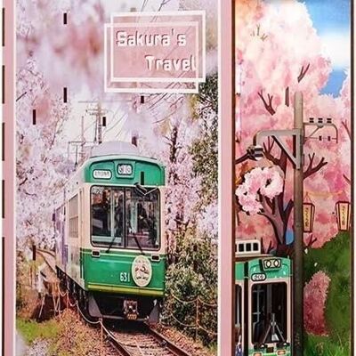 Rincón de libros de bricolaje, sujetalibros de viaje de Sakura, Tone-Cheer, TQ119, 18.2x8x24.5cm