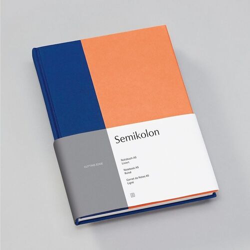 Notizbuch (A5) CUTTING EDGE, cobalt peach, Liniert