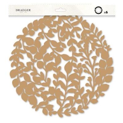 Plant design placemat - Cardstock - Gold - 31x31cm