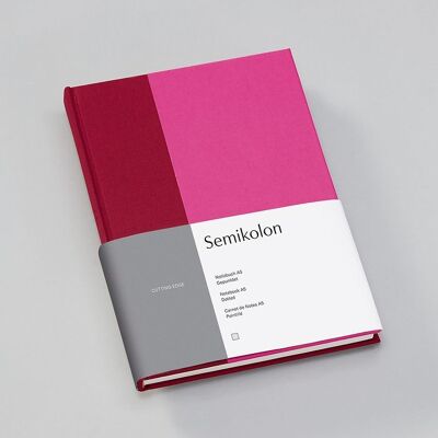 Notizbuch (A5) CUTTING EDGE, raspberry fuchsia, Dotted