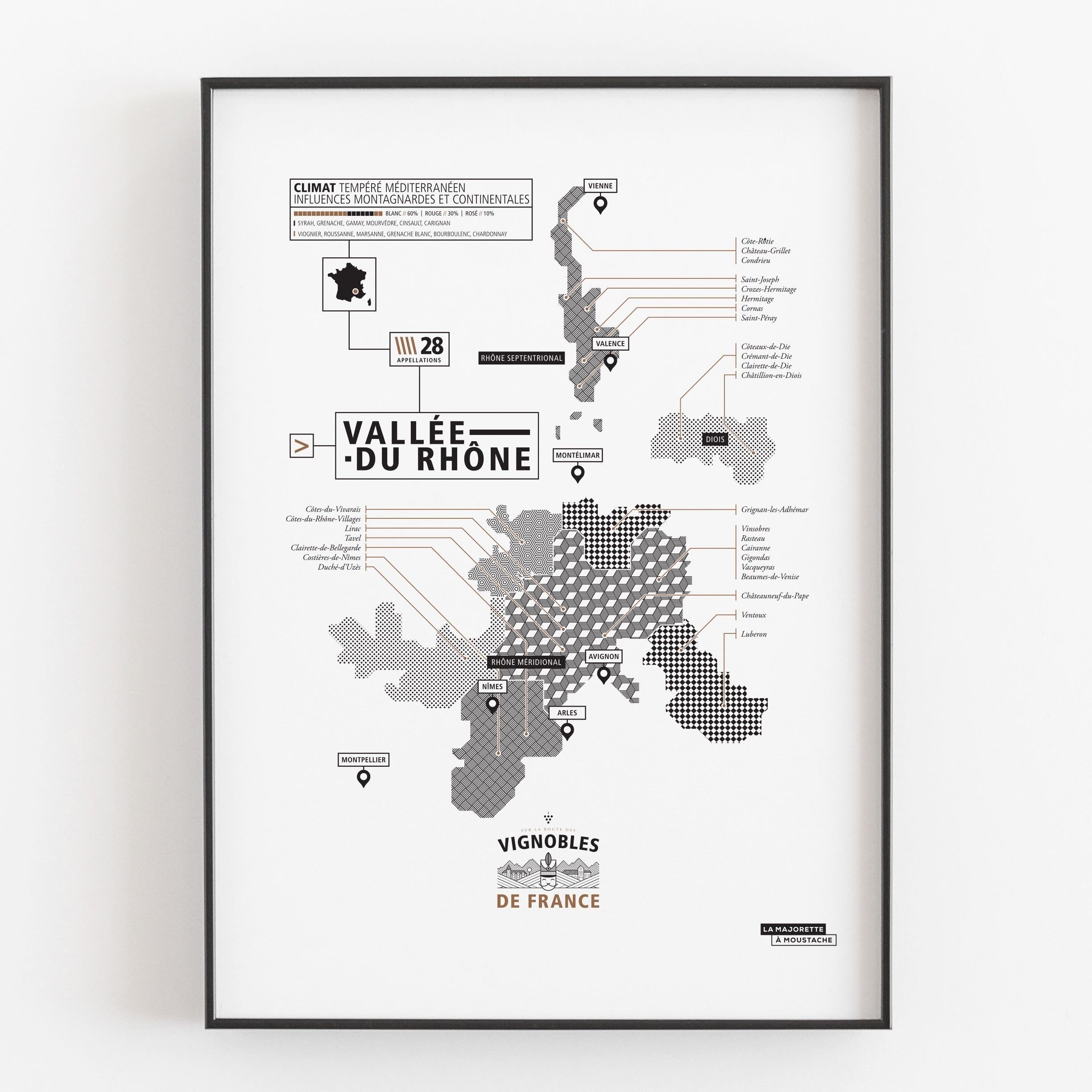 Poster Weinberge des Rhônetals – 30 x 40 cm