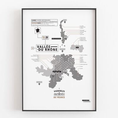 Rhône Valley vineyard poster