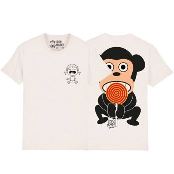 T-shirt Loco Monky CANDY 2 faces couleur VINTAGE BLANC 2