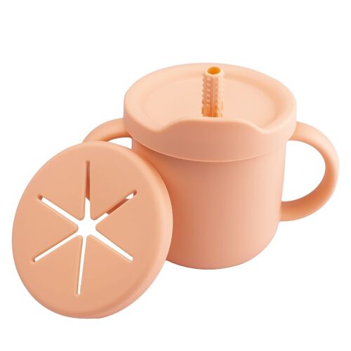 Baby Training Cup. 4 Way Cup with straw and snack pot lid (Pearl)