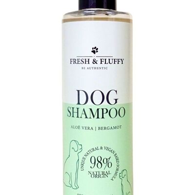 Shampoing pour chien Aloe Vera / Bergamote - Convient à toutes les races de chiens - Formule tout-en-un Naturel & Vegan - sans SLS, SLES, parabènes, silicones et parfum pour chien - 250ml