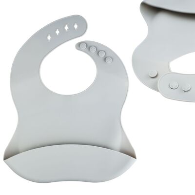 Bavoir en silicone pour bébé (gris)