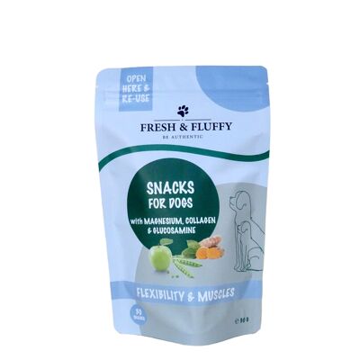 Snack con benefici aggiuntivi - Muscoli e articolazioni - Snack per cani - 30 pezzi - per cani con disturbi articolari - Glucosamina, MSM, magnesio, collagene - rinforza la cartilagine - osteoartrite - articolazioni rigide - per la prevenzione e la guarigione