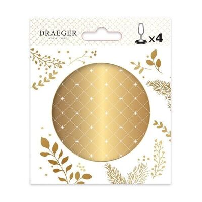 4 paper coasters - White and gold - 10.2x12 cm