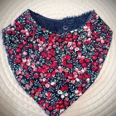 Bavoir bandana fleurs