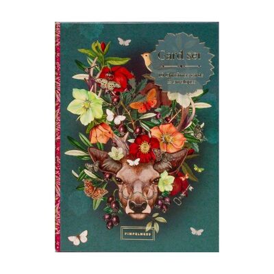 Pimpelmees card binder 10 cards (incl. envelopes) - Christmas: Deer Fig