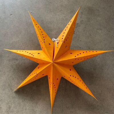 Estrella de papel jaspe naranja 7 puntas