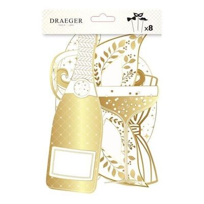 Paper New Year's Eve photobooth accessories - White and gold