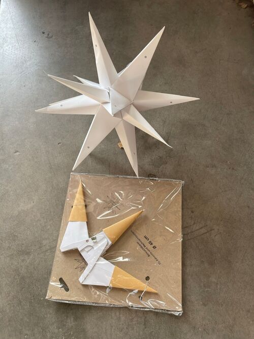 Papierstern 3D mini weiß
