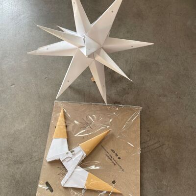 Estrella de papel 3D mini blanca