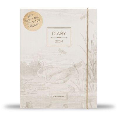 Pimpelmees diary 2024 A5 - luxe edition print: pencil grey