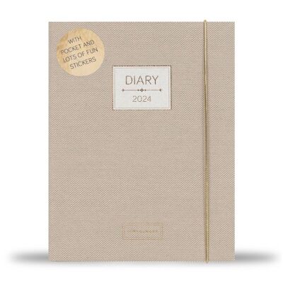 Pimpelmees diary 2024 A5 - luxe edition print: Warm Nude