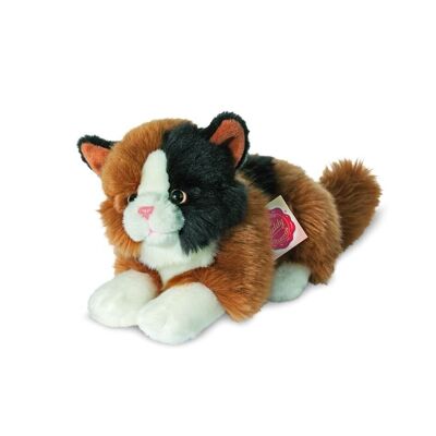 Chat porte-bonheur couché 20 cm - peluche - peluche