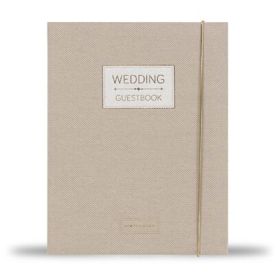 Pimpelmees Hochzeitsgästebuch – Luxe-Edition-Leinen: warmes Nude