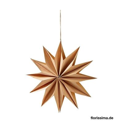 Sospensione decorativa stella in carta naturale D 30 cm - DECORAZIONE NATALIZIA